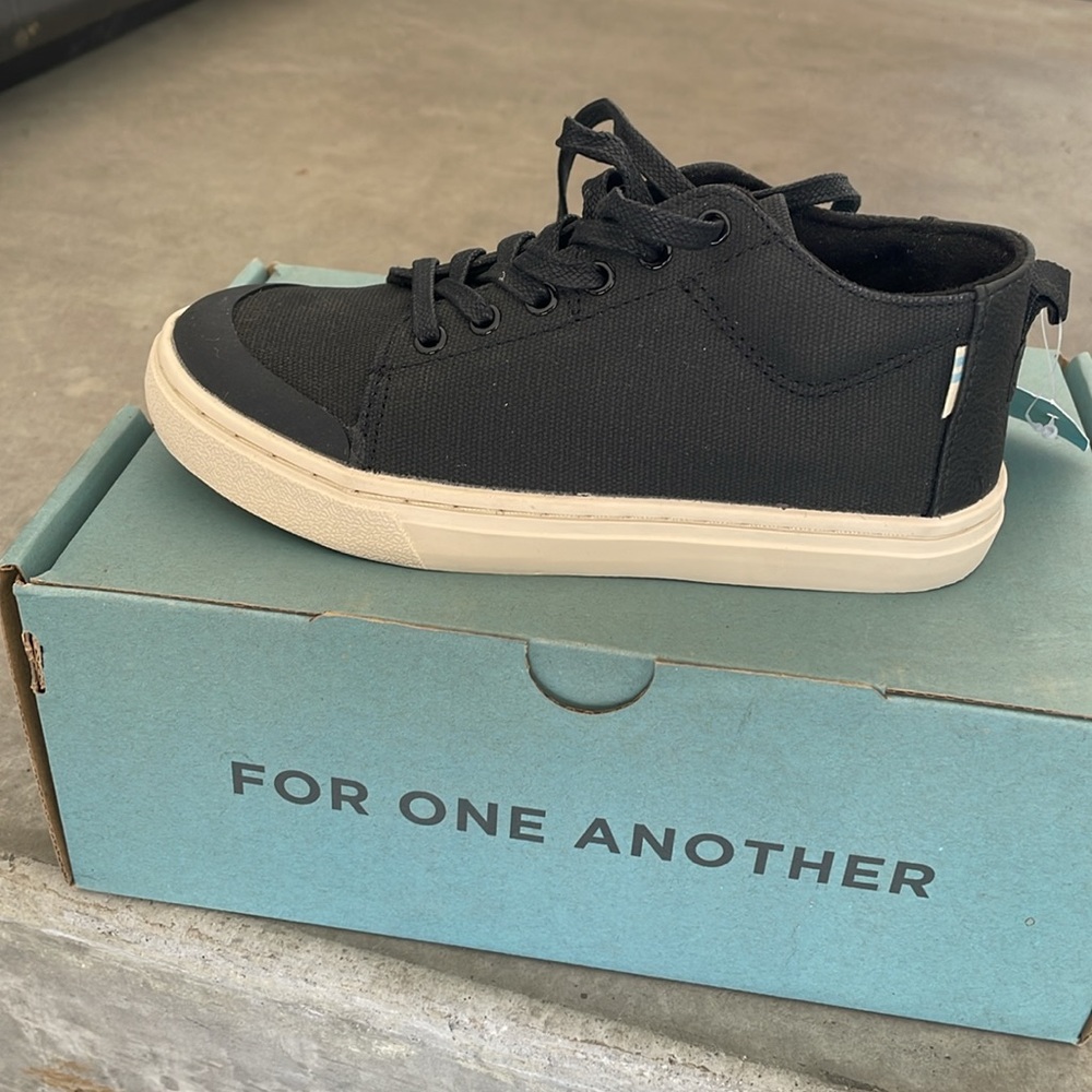 TOMS Lenny Mid Kids Sneakers - Black Canvas